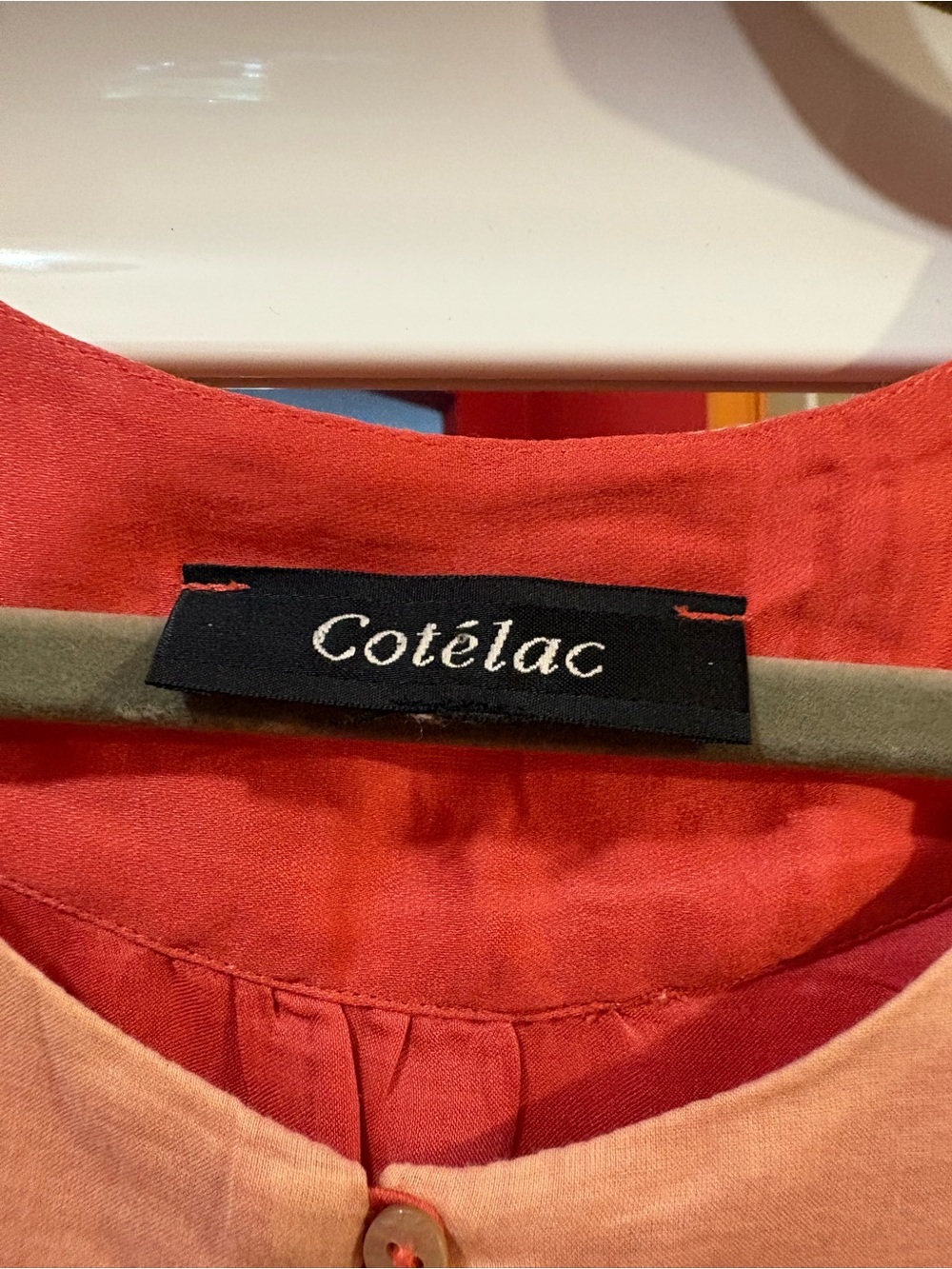 Cotelac Sleeveless Coral Pink dress French designer smocked silk blend - Picture 4 of 5